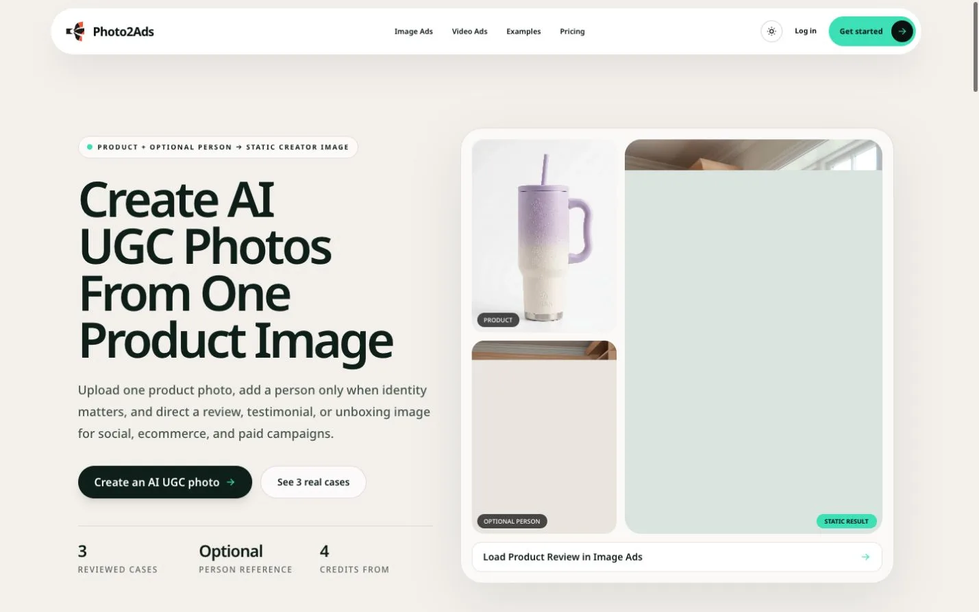 AI UGC product photo examples with products and creator references