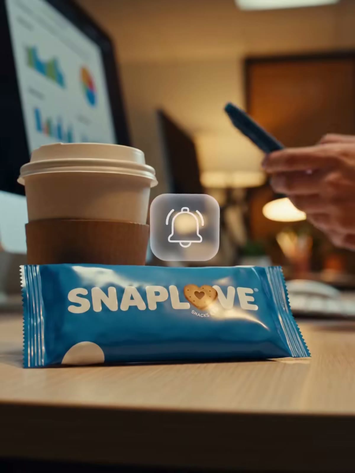 Generated packaged cookie product placed on a work desk