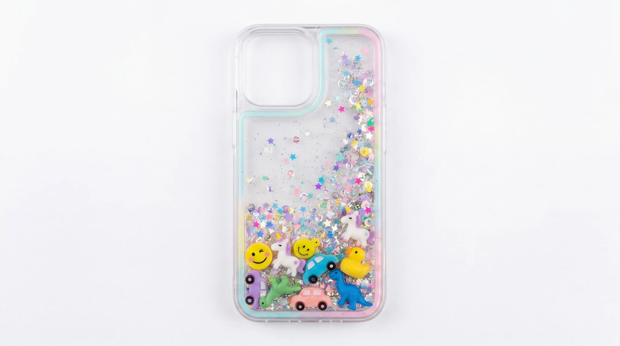 Clear Glitter Liquid Phone Case with Floating Charms