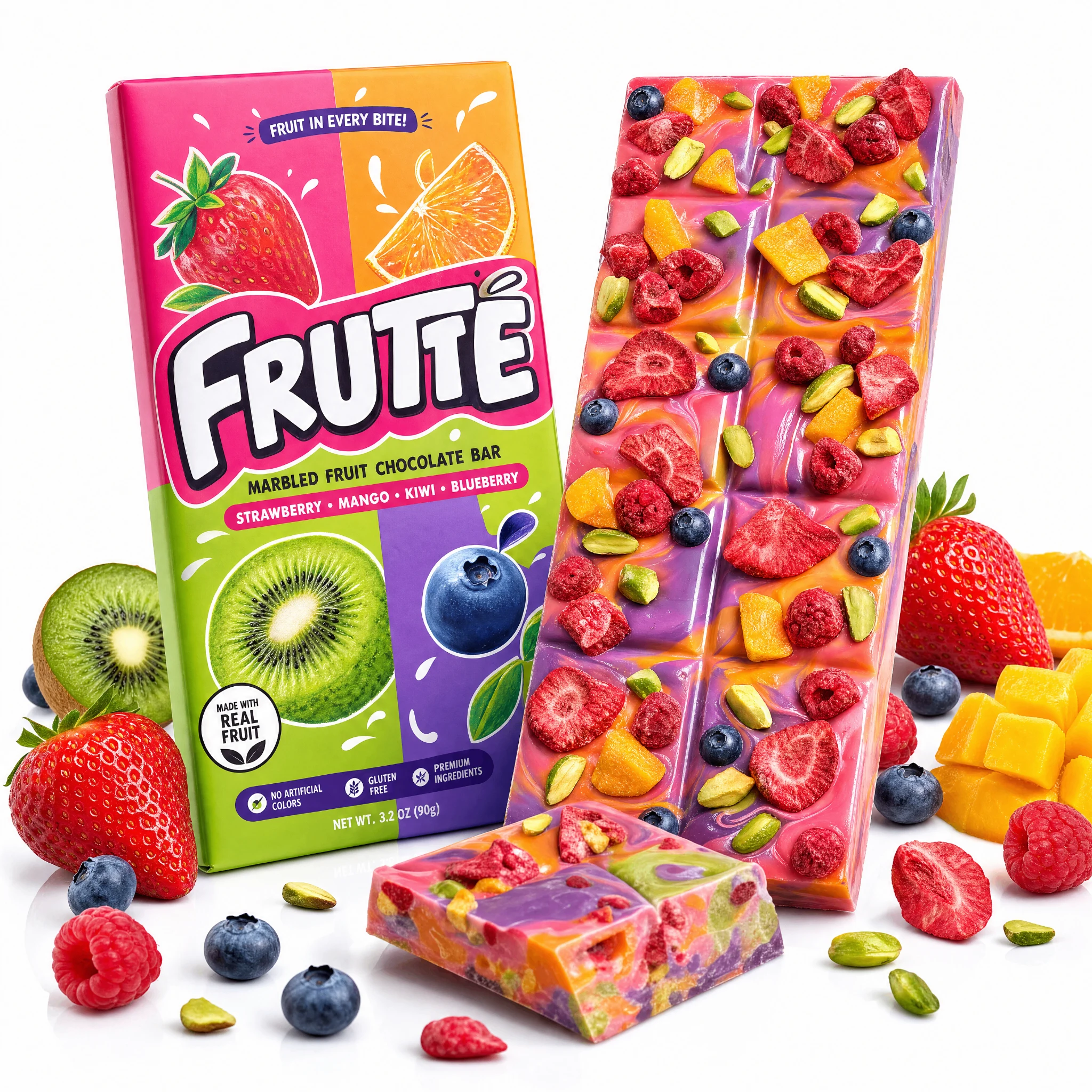 Frutte marbled fruit chocolate bar product photo input